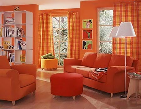 Оранжевый цвет в интерьере